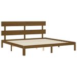 Casa si Gradina - Mobilier - Paturi si accesorii - Paturi - Cadru de pat cu tablie single mic, maro miere, 200x200 cm, lemn masiv - Infinity.ro