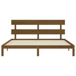Casa si Gradina - Mobilier - Paturi si accesorii - Paturi - Cadru de pat cu tablie single mic, maro miere, 200x200 cm, lemn masiv - Infinity.ro
