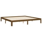 Casa si Gradina - Mobilier - Paturi si accesorii - Paturi - Cadru de pat cu tablie single mic, maro miere, 200x200 cm, lemn masiv - Infinity.ro
