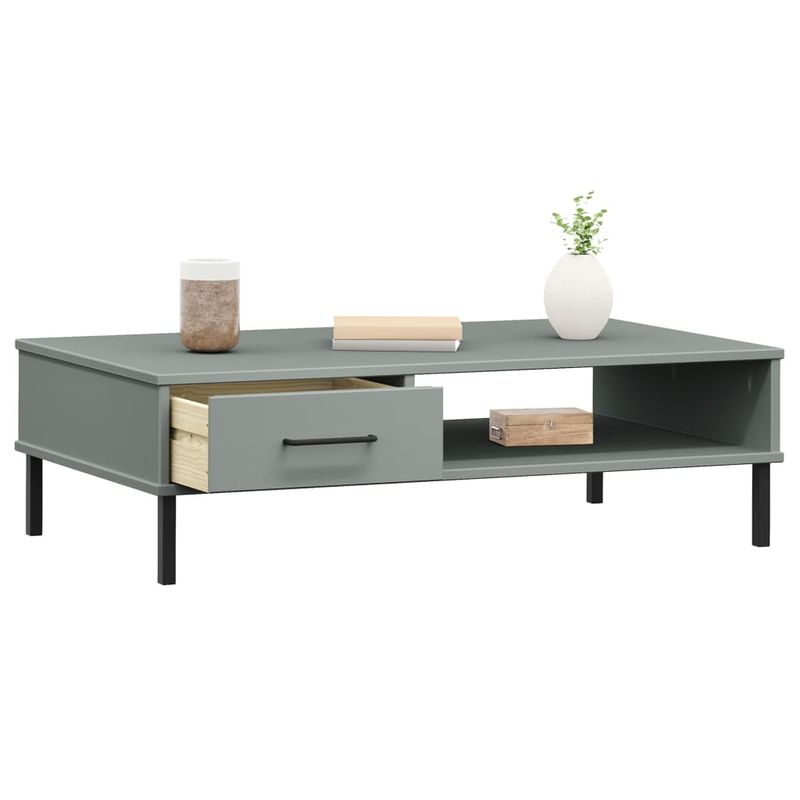Casa si Gradina - Mobilier - Comode si corpuri - Console - Dulap consola cu picioare metalice „OSLO”, gri, lemn masiv pin - Infinity.ro