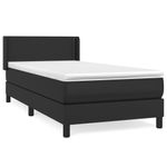 Casa si Gradina - Mobilier - Paturi si accesorii - Paturi - Pat continental cu saltea, negru, 100x200 cm, piele ecologica - Infinity.ro