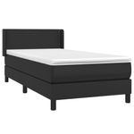 Casa si Gradina - Mobilier - Paturi si accesorii - Paturi - Pat continental cu saltea, negru, 100x200 cm, piele ecologica - Infinity.ro