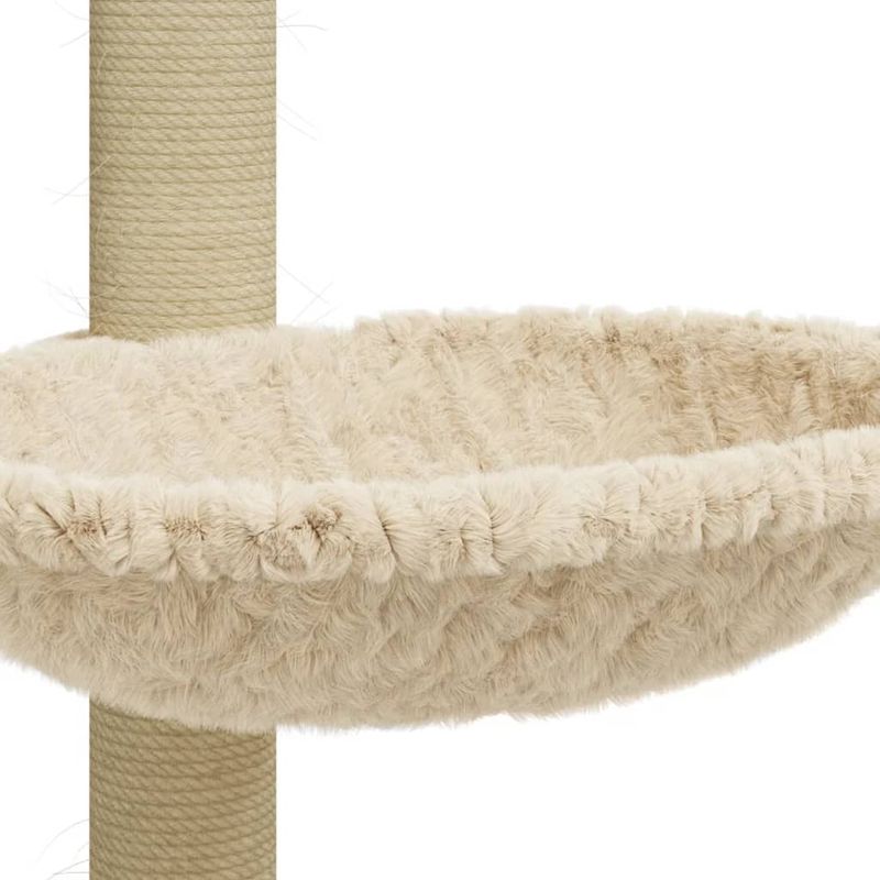 Petshop - Accesorii petshop - Jucarii animale - Ansambluri de joaca - Ansamblu de pisici cu stalp din funie de sisal, crem, 74 cm - Infinity.ro