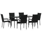 Casa si Gradina - Gradina si terasa - Mobilier exterior - Seturi mobila gradina - Set mobilier de gradina, 7 piese, negru, poliratan - Infinity.ro