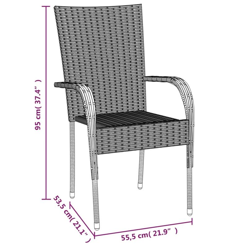 Casa si Gradina - Gradina si terasa - Mobilier exterior - Seturi mobila gradina - Set mobilier de gradina, 7 piese, negru, poliratan - Infinity.ro