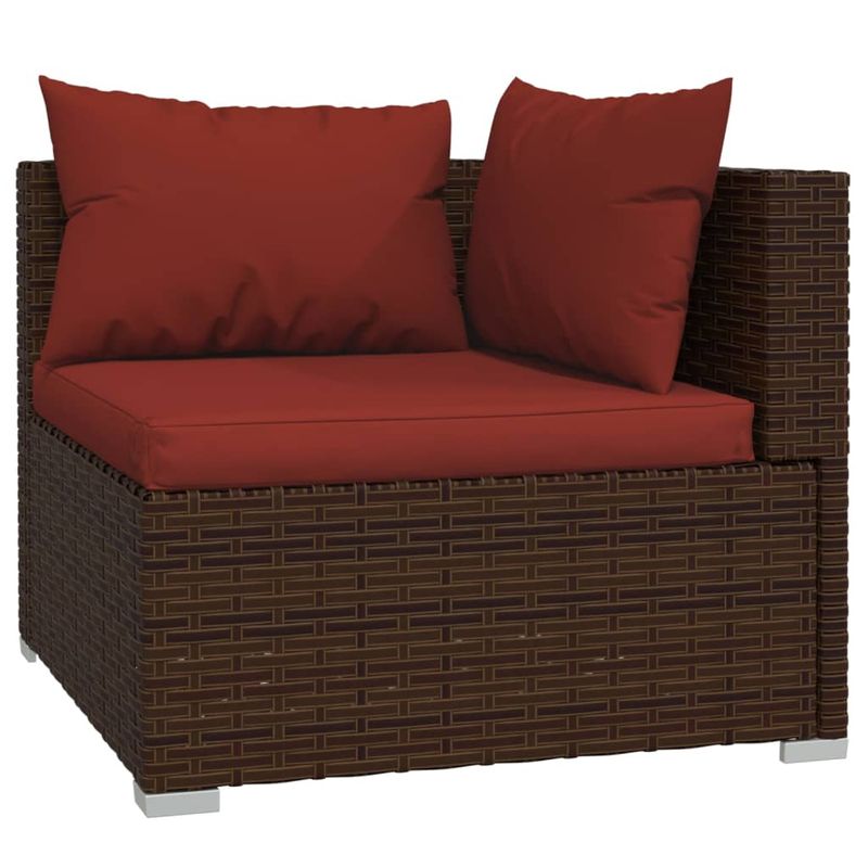 Casa si Gradina - Gradina si terasa - Mobilier exterior - Seturi mobila gradina - Set mobilier de gradina cu perne, 6 piese, maro, poliratan - Infinity.ro