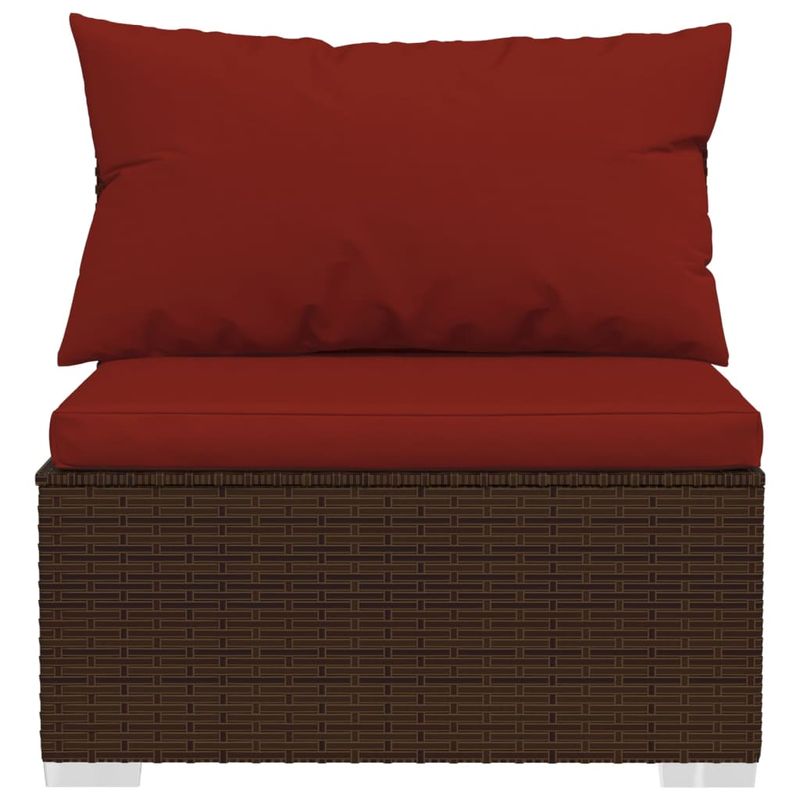 Casa si Gradina - Gradina si terasa - Mobilier exterior - Seturi mobila gradina - Set mobilier de gradina cu perne, 6 piese, maro, poliratan - Infinity.ro