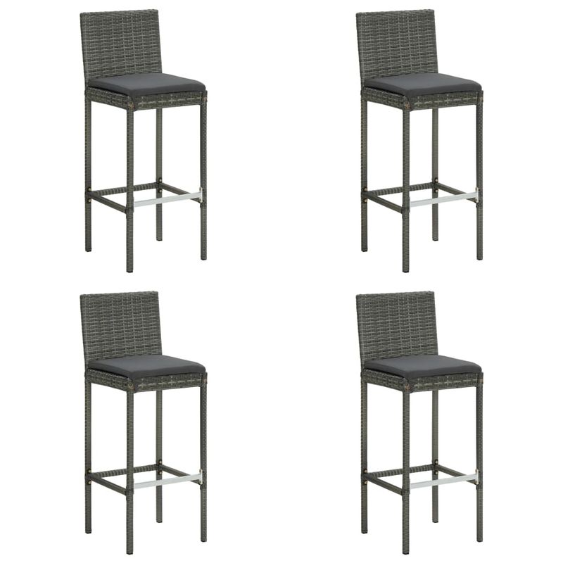 Casa si Gradina - Gradina si terasa - Mobilier exterior - Seturi mobila gradina - Set mobilier bar de gradina cu perne, 5 piese, gri, poliratan - Infinity.ro