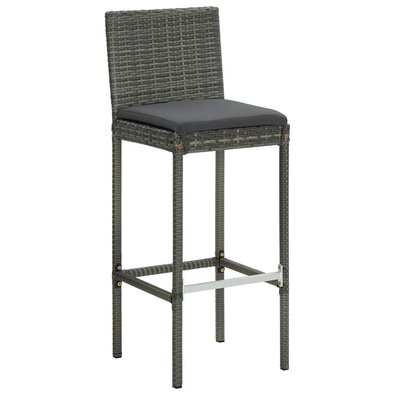 Casa si Gradina - Gradina si terasa - Mobilier exterior - Seturi mobila gradina - Set mobilier bar de gradina cu perne, 5 piese, gri, poliratan - Infinity.ro