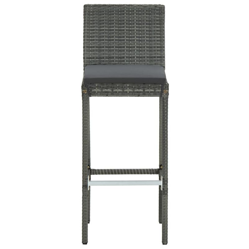 Casa si Gradina - Gradina si terasa - Mobilier exterior - Seturi mobila gradina - Set mobilier bar de gradina cu perne, 5 piese, gri, poliratan - Infinity.ro