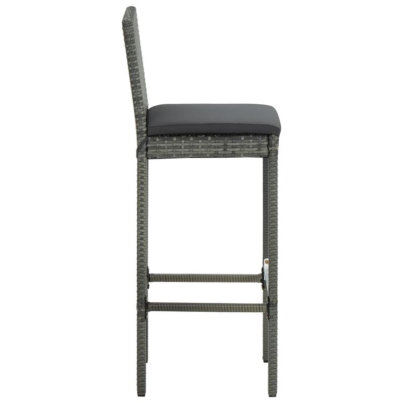 Casa si Gradina - Gradina si terasa - Mobilier exterior - Seturi mobila gradina - Set mobilier bar de gradina cu perne, 5 piese, gri, poliratan - Infinity.ro