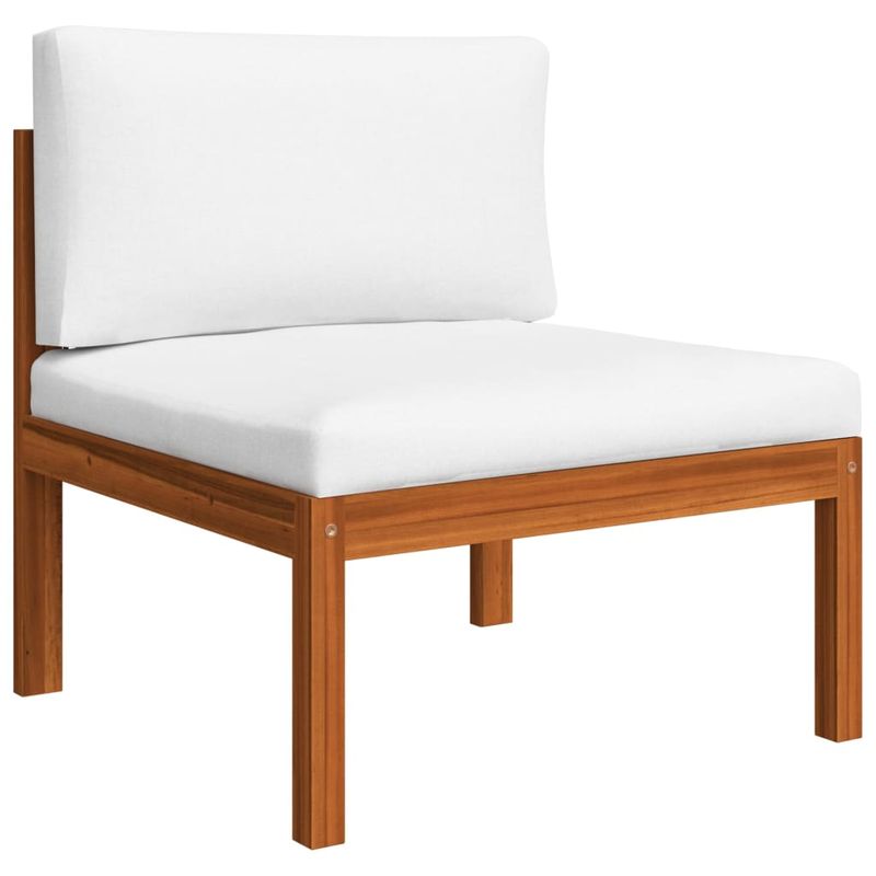 Casa si Gradina - Gradina si terasa - Mobilier exterior - Seturi mobila gradina - Set mobilier gradina cu perne, crem, 7 piese, lemn masiv acacia, model 2x colț + 4x mijloc + masă - Infinity.ro
