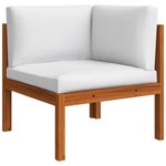 Casa si Gradina - Gradina si terasa - Mobilier exterior - Seturi mobila gradina - Set mobilier gradina cu perne, crem, 7 piese, lemn masiv acacia, model 2x colț + 4x mijloc + masă - Infinity.ro