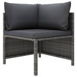 Casa si Gradina - Gradina si terasa - Mobilier exterior - Seturi mobila gradina - Set mobilier de gradina cu perne, 3 piese, gri, poliratan - Infinity.ro