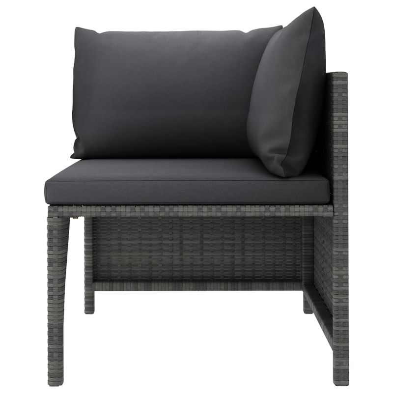 Casa si Gradina - Gradina si terasa - Mobilier exterior - Seturi mobila gradina - Set mobilier de gradina cu perne, 3 piese, gri, poliratan - Infinity.ro