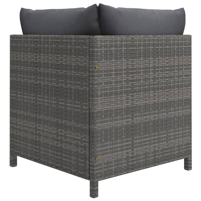 Casa si Gradina - Gradina si terasa - Mobilier exterior - Seturi mobila gradina - Set mobilier de gradina cu perne, 3 piese, gri, poliratan - Infinity.ro