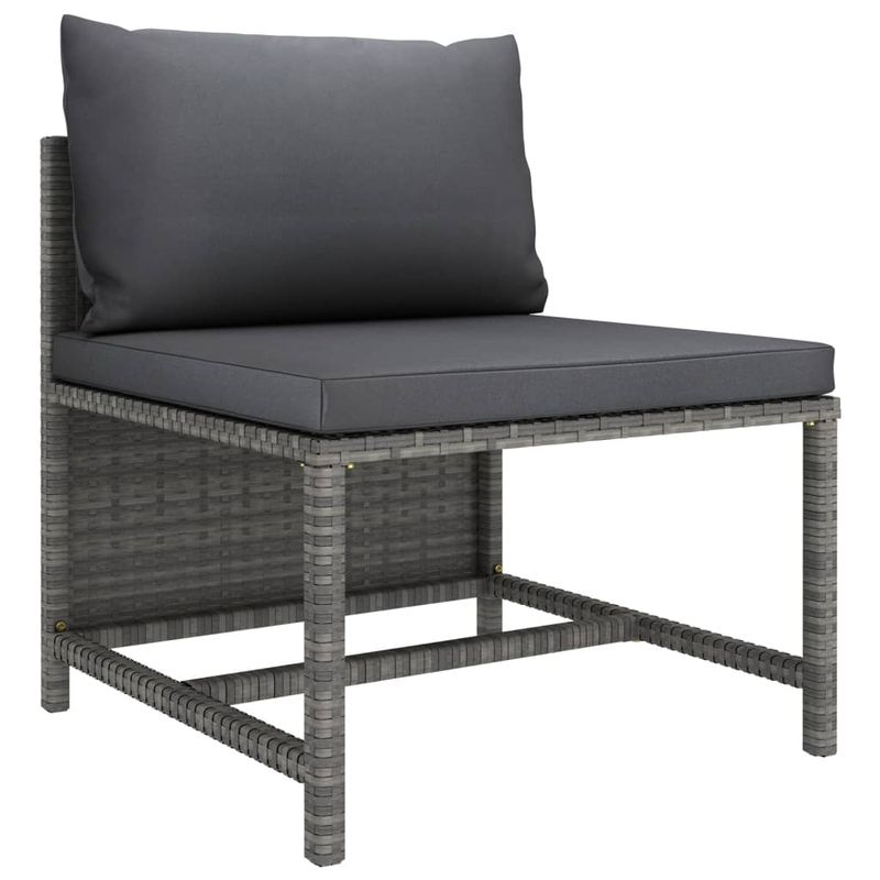 Casa si Gradina - Gradina si terasa - Mobilier exterior - Seturi mobila gradina - Set mobilier de gradina cu perne, 3 piese, gri, poliratan - Infinity.ro