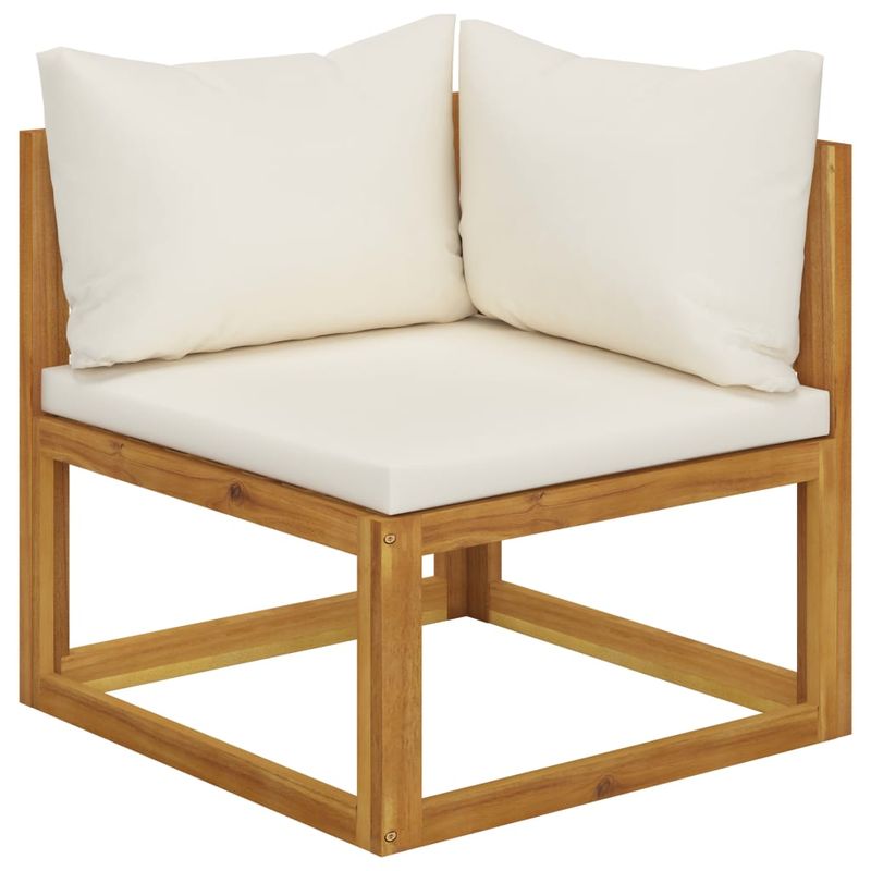 Casa si Gradina - Gradina si terasa - Mobilier exterior - Seturi mobila gradina - Set mobilier gradina cu perne 11 piese crem lemn masiv acacia - Infinity.ro
