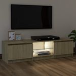 Casa si Gradina - Mobilier - Comode si corpuri - Comode - Comoda TV cu lumini LED, stejar sonoma, 120x30x35,5 cm - Infinity.ro