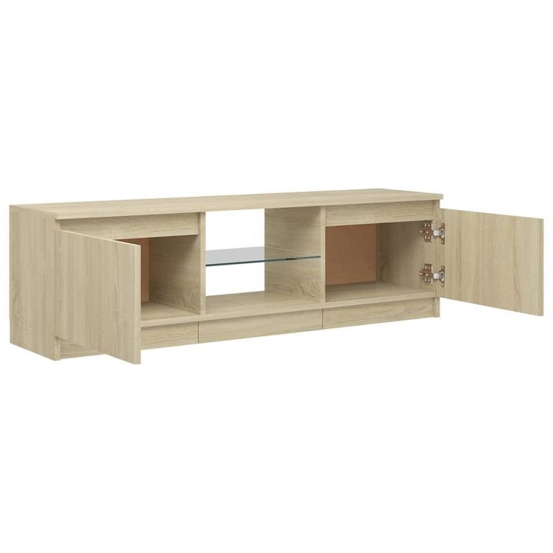 Casa si Gradina - Mobilier - Comode si corpuri - Comode - Comoda TV cu lumini LED, stejar sonoma, 120x30x35,5 cm - Infinity.ro