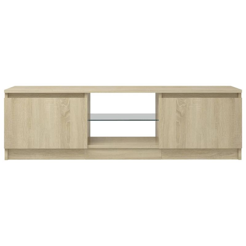 Casa si Gradina - Mobilier - Comode si corpuri - Comode - Comoda TV cu lumini LED, stejar sonoma, 120x30x35,5 cm - Infinity.ro