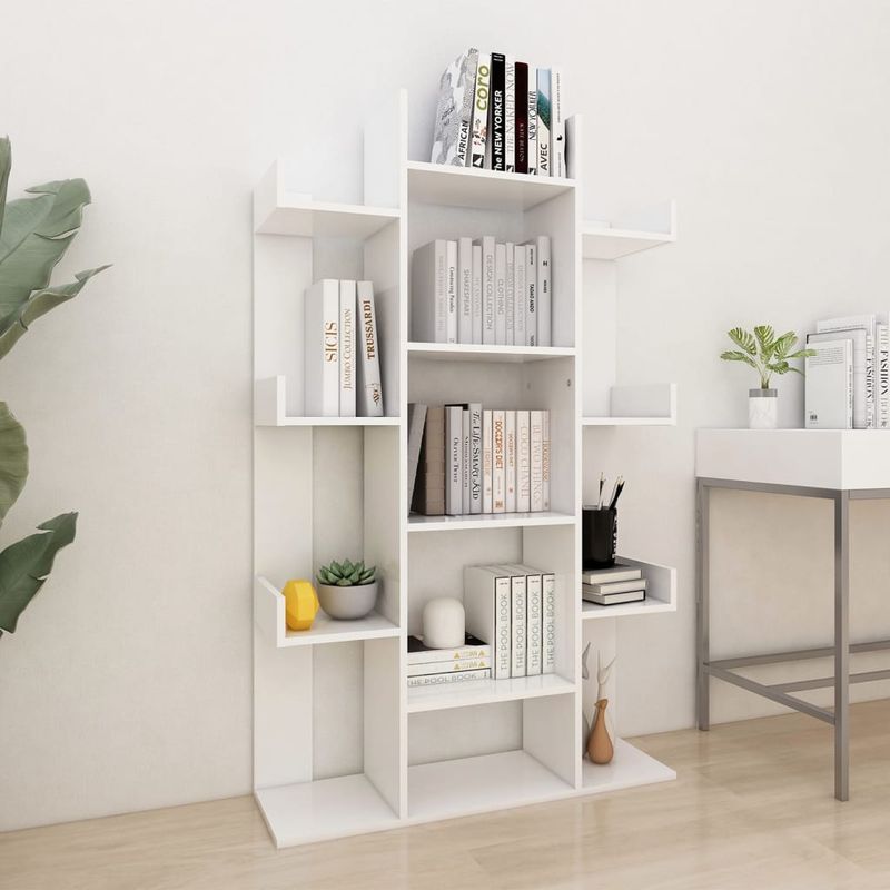 Casa si Gradina - Mobilier - Biblioteci si rafturi - Biblioteci - Biblioteca, alb, 86x25,5x140 cm, PAL - Infinity.ro