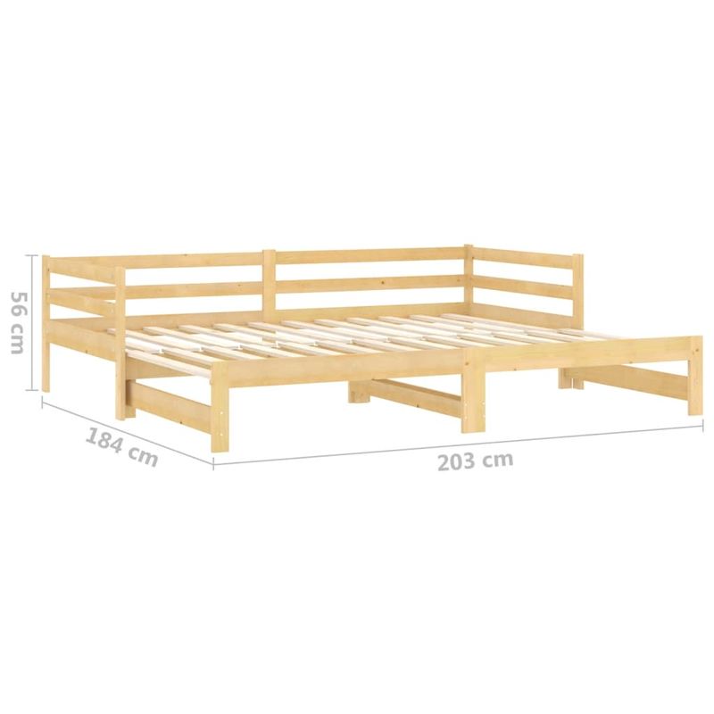 Casa si Gradina - Mobilier - Paturi si accesorii - Paturi - Pat de zi extensibil, 2x(90x200) cm, lemn masiv de pin - Infinity.ro