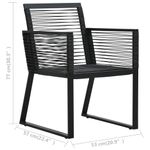 Casa si Gradina - Gradina si terasa - Mobilier exterior - Seturi mobila gradina - Set mobilier de exterior, 5 piese, negru, ratan PVC - Infinity.ro