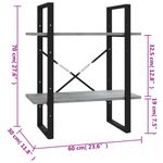 Casa si Gradina - Mobilier - Biblioteci si rafturi - Biblioteci - Biblioteca 2 niveluri gri sonoma 60x30x70 cm lemn compozit - Infinity.ro