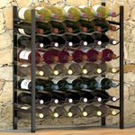 Casa si Gradina - Bucatarie si vesela - Accesorii bar - Carafe si decantoare - Suport sticle de vin pentru 48 de sticle, negru, metal - Infinity.ro