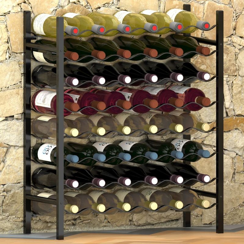 Casa si Gradina - Bucatarie si vesela - Accesorii bar - Suporturi bauturi - Suport sticle de vin pentru 48 de sticle, negru, metal - Infinity.ro