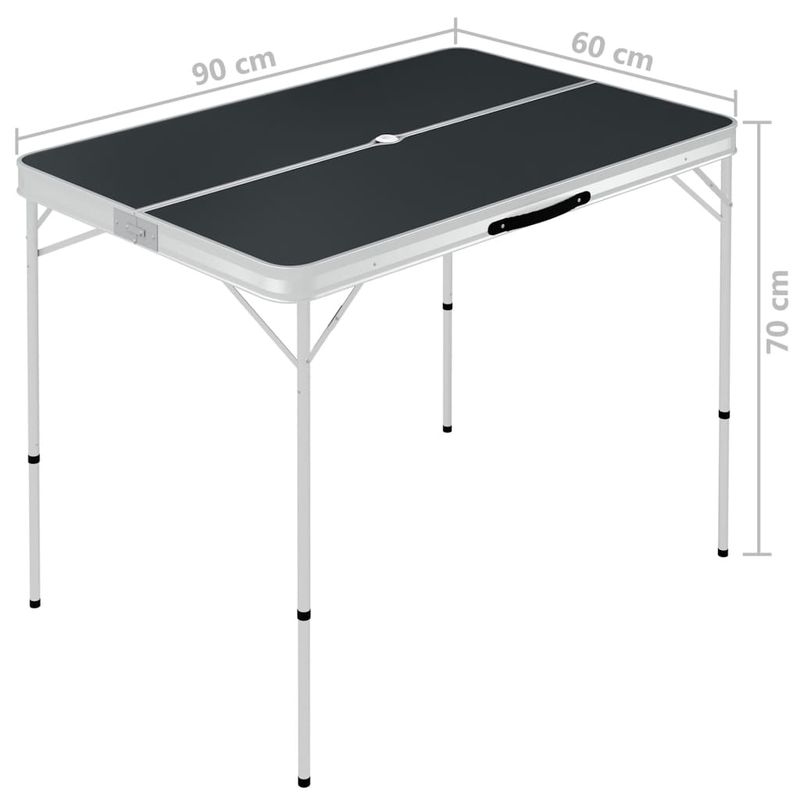 Sport si Outdoor - Camping - Mobilier pentru camping - Alte piese de mobilier pentru camping - Masa de camping pliabila cu 2 banci, gri, aluminiu - Infinity.ro
