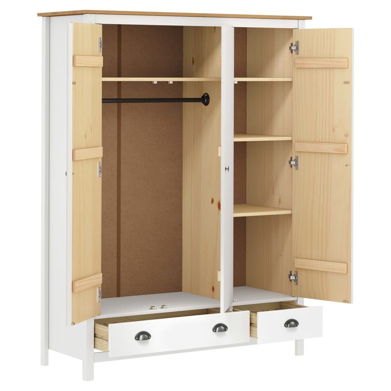 Casa si Gradina - Mobilier - Dulapuri si sifoniere - Sifoniere - Sifonier cu 3 usi Hill, alb, 127x50x170 cm, lemn masiv de pin - Infinity.ro