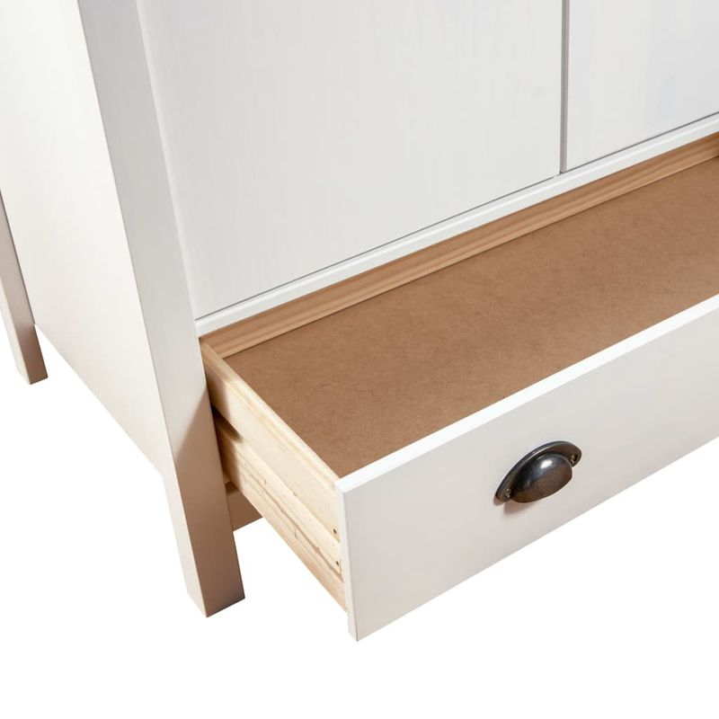 Casa si Gradina - Mobilier - Dulapuri si sifoniere - Sifoniere - Sifonier cu 3 usi Hill, alb, 127x50x170 cm, lemn masiv de pin - Infinity.ro