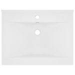 Casa si Gradina - Sanitare - Lavoar baie si accesorii - Lavoare si piedestale - Chiuveta baie lux orificiu robinet alb mat 60x46 cm ceramica - Infinity.ro