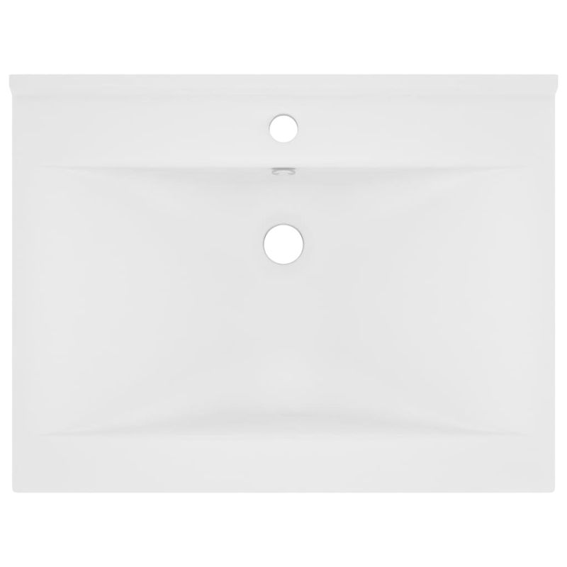 Casa si Gradina - Sanitare - Lavoar baie si accesorii - Lavoare si piedestale - Chiuveta baie lux orificiu robinet alb mat 60x46 cm ceramica - Infinity.ro