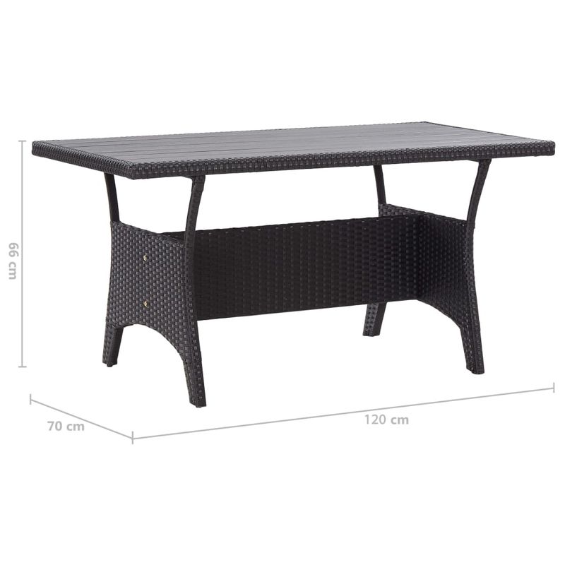 Casa si Gradina - Gradina si terasa - Mobilier exterior - Mese gradina - Masa de gradina, negru, 120x70x66 cm, poliratan - Infinity.ro