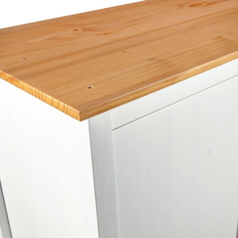 Casa si Gradina - Mobilier - Dulapuri si sifoniere - Sifoniere - Sifonier cu 2 usi Hill, alb și maro, 89x50x170 cm, lemn masiv de pin - Infinity.ro