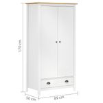 Casa si Gradina - Mobilier - Dulapuri si sifoniere - Sifoniere - Sifonier cu 2 usi Hill, alb și maro, 89x50x170 cm, lemn masiv de pin - Infinity.ro