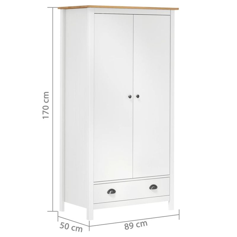 Casa si Gradina - Mobilier - Dulapuri si sifoniere - Sifoniere - Sifonier cu 2 usi Hill, alb și maro, 89x50x170 cm, lemn masiv de pin - Infinity.ro