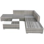 Casa si Gradina - Gradina si terasa - Mobilier exterior - Seturi mobila gradina - Set mobilier de gradina cu perne, 6 piese, gri, poliratan - Infinity.ro