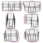 Petshop - Accesorii petshop - Culcusuri si custi - Custi interior si exterior - Tarc pentru caini, 8 panouri, otel, 80 x 100 cm, negru - Infinity.ro