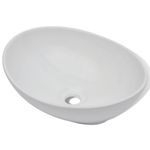 Casa si Gradina - Sanitare - Lavoar baie si accesorii - Lavoare si piedestale - Chiuveta de baie cu robinet mixer, ceramica, oval, alb - Infinity.ro