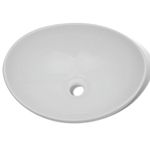 Casa si Gradina - Sanitare - Lavoar baie si accesorii - Lavoare si piedestale - Chiuveta de baie cu robinet mixer, ceramica, oval, alb - Infinity.ro
