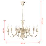 Casa si Gradina - Corpuri si surse de iluminat - Lustre si pendule - Candelabru alb de metal in stil antic 8 x becuri E14 - Infinity.ro