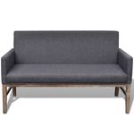 Casa si Gradina - Mobilier - Canapele si coltare - Canapele - Canapea cu perne captusite, textil, lemn de hevea, gri inchis - Infinity.ro