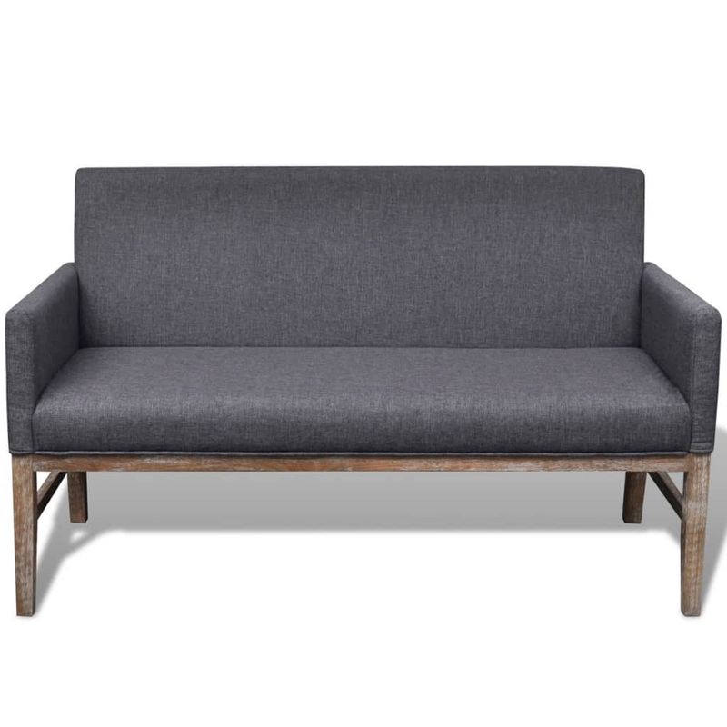 Casa si Gradina - Mobilier - Canapele si coltare - Canapele - Canapea cu perne captusite, textil, lemn de hevea, gri inchis - Infinity.ro