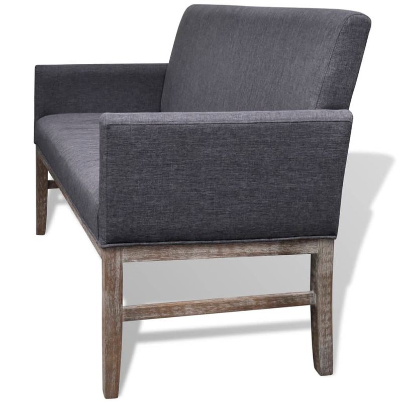 Casa si Gradina - Mobilier - Canapele si coltare - Canapele - Canapea cu perne captusite, textil, lemn de hevea, gri inchis - Infinity.ro