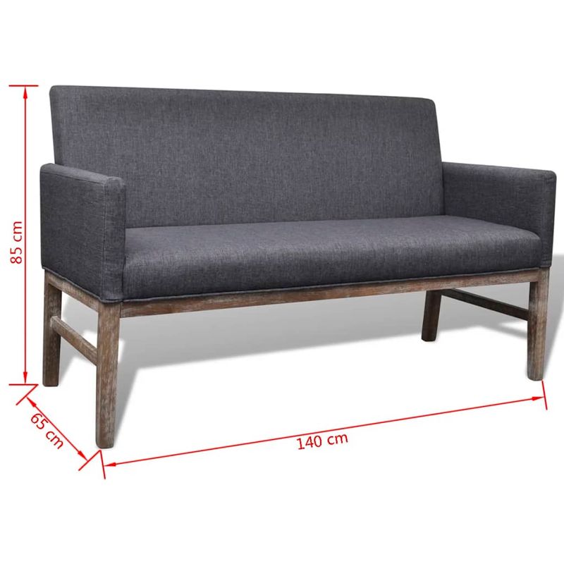 Casa si Gradina - Mobilier - Canapele si coltare - Canapele - Canapea cu perne captusite, textil, lemn de hevea, gri inchis - Infinity.ro