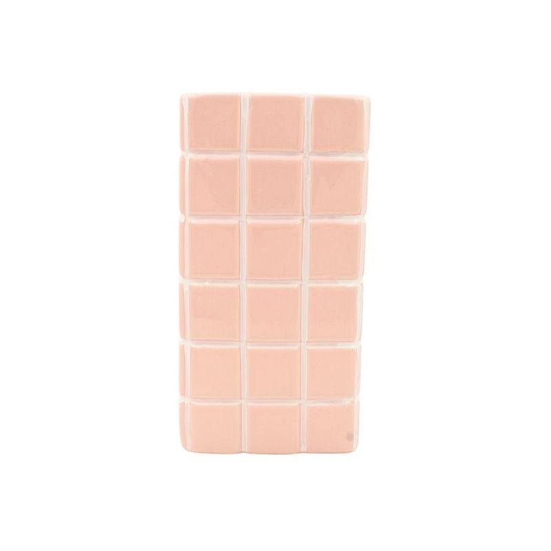 Casa si Gradina - Decoratiuni - Obiecte decorative - Vaze si boluri decorative - Vaza ceramica model patratele 20x10.5 cm somon - Infinity.ro